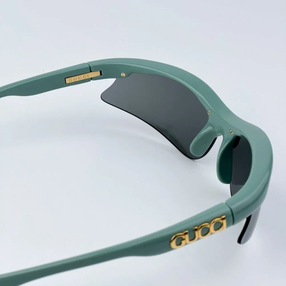 Gucci Men BRAND NEW Sunglasses Green Silver Mirror Mask GG1774S 005